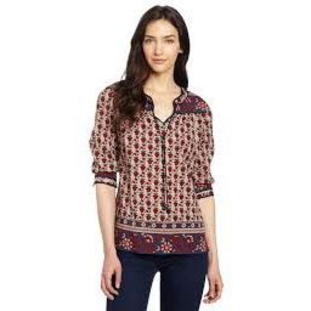 Lucky Brand Women’s Boho Floral Baby Doll Shirt, size L